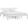 vidaXL Cadre de lit Blanc Bois de pin massif 135x190 cm Double
