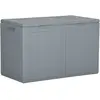 vidaXL Boîte de rangement de jardin 180 L Gris PP Rotin