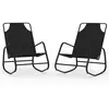 vidaXL Chaises longues à bascule 2 pcs Noir Acier et textilène