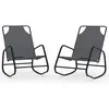 vidaXL Chaises longues à bascule 2 pcs Gris Acier et textilène