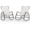 vidaXL Chaises longues à bascule 2 pcs Crème Acier et textilène