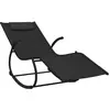 vidaXL Chaise longue à bascule noir acier et textilène