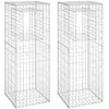 vidaXL Poteaux à panier de gabion 2 pcs 50x50x140 cm Fer