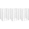 vidaXL Lits surélevés en gabion 3 pcs 30x30x50 cm Fer