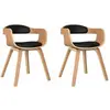 vidaXL Chaises à manger lot de 2 noir bois courbé et similicuir