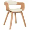 vidaXL Chaise de salle à manger Crème Similicuir et bois courbé
