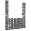 vidaXL Panier de gabion en forme de U avec 2 poteaux Fer 140x20x200 cm