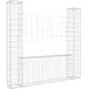 vidaXL Panier de gabion en forme de U avec 2 poteaux Fer 140x20x150 cm