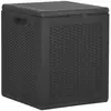 vidaXL Boîte de rangement de jardin 90 L Noir PP Rotin