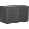 vidaXL Boîte de rangement de jardin 180 L Noir PP Rotin