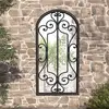 vidaXL Miroir de jardin Noir 70x30 cm Fer pour utilisation extérieure