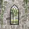 vidaXL Miroir de jardin Noir 100x45 cm Fer pour utilisation extérieure