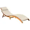 vidaXL Chaise longue de jardin avec coussin Bois d'acacia solide