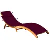 vidaXL Chaise longue de jardin avec coussin Bois d'acacia solide