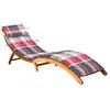 vidaXL Chaise longue de jardin avec coussin Bois d'acacia solide