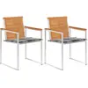 vidaXL Chaises de jardin avec coussins lot de 2 Acacia solide et acier