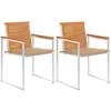 vidaXL Chaises de jardin avec coussins lot de 2 Acacia solide et acier