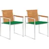 vidaXL Chaises de jardin avec coussins lot de 2 Acacia solide et acier