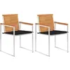 vidaXL Chaises de jardin avec coussins lot de 2 Acacia solide et acier