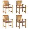 vidaXL Chaises de jardin avec coussins 4 pcs Bois d'acacia massif