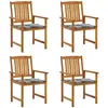 vidaXL Chaises de jardin avec coussins 4 pcs Bois d'acacia massif
