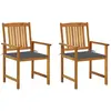 vidaXL Chaises de jardin avec coussins 2 pcs Bois d'acacia massif