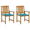 vidaXL Chaises de jardin avec coussins 2 pcs Bois d'acacia massif