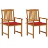 vidaXL Chaises de jardin avec coussins 2 pcs Bois d'acacia massif