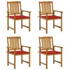 vidaXL Chaises de jardin avec coussins 4 pcs Bois d'acacia massif