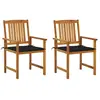 vidaXL - Tuinstoelen - 2 - st - met - kussens - massief - acaciahout