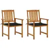vidaXL Chaises de jardin avec coussins 4 pcs Bois d'acacia massif
