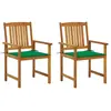vidaXL Chaises de jardin avec coussins 2 pcs Bois d'acacia massif