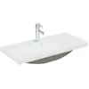vidaXL Lavabo encastré avec robinet 81x39x18 cm céramique blanc