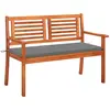 vidaXL Banc de jardin 2 places avec coussin 120 cm Bois d'eucalyptus