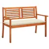 vidaXL Banc de jardin 2 places avec coussin 120 cm Bois d'eucalyptus