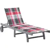 vidaXL Chaise longue de jardin avec coussin Gris Bois d'acacia solide