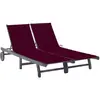 vidaXL Chaise longue de jardin avec coussin Gris Bois d'acacia solide