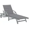 vidaXL Chaise longue de jardin avec coussin Bois d'acacia solide