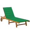 vidaXL Chaise longue de jardin avec coussin Bois d'acacia solide