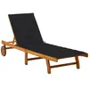 vidaXL Chaise longue de jardin avec coussin Bois d'acacia solide