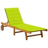 vidaXL Chaise longue de jardin avec coussin Bois d'acacia solide