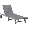 vidaXL Chaise longue de jardin avec coussin Gris Bois d'acacia solide