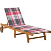 vidaXL Chaise longue de jardin avec coussin Bois d'acacia solide
