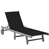 vidaXL Chaise longue de jardin avec coussin Gris Bois d'acacia solide