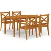 vidaXL Ensemble à manger de jardin 5 pcs Bois d'acacia solide