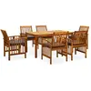 vidaXL Ensemble à manger de jardin 7 pcs avec coussins Acacia solide