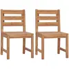 vidaXL Chaises de jardin 2 pcs Bois de teck solide