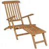 vidaXL Chaise longue de jardin avec repose-pied et table Bois de teck