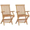 vidaXL Chaises de jardin pliables 2 pcs Bois de teck massif