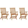 vidaXL Chaises de jardin pliables 3 pcs Bois de teck massif